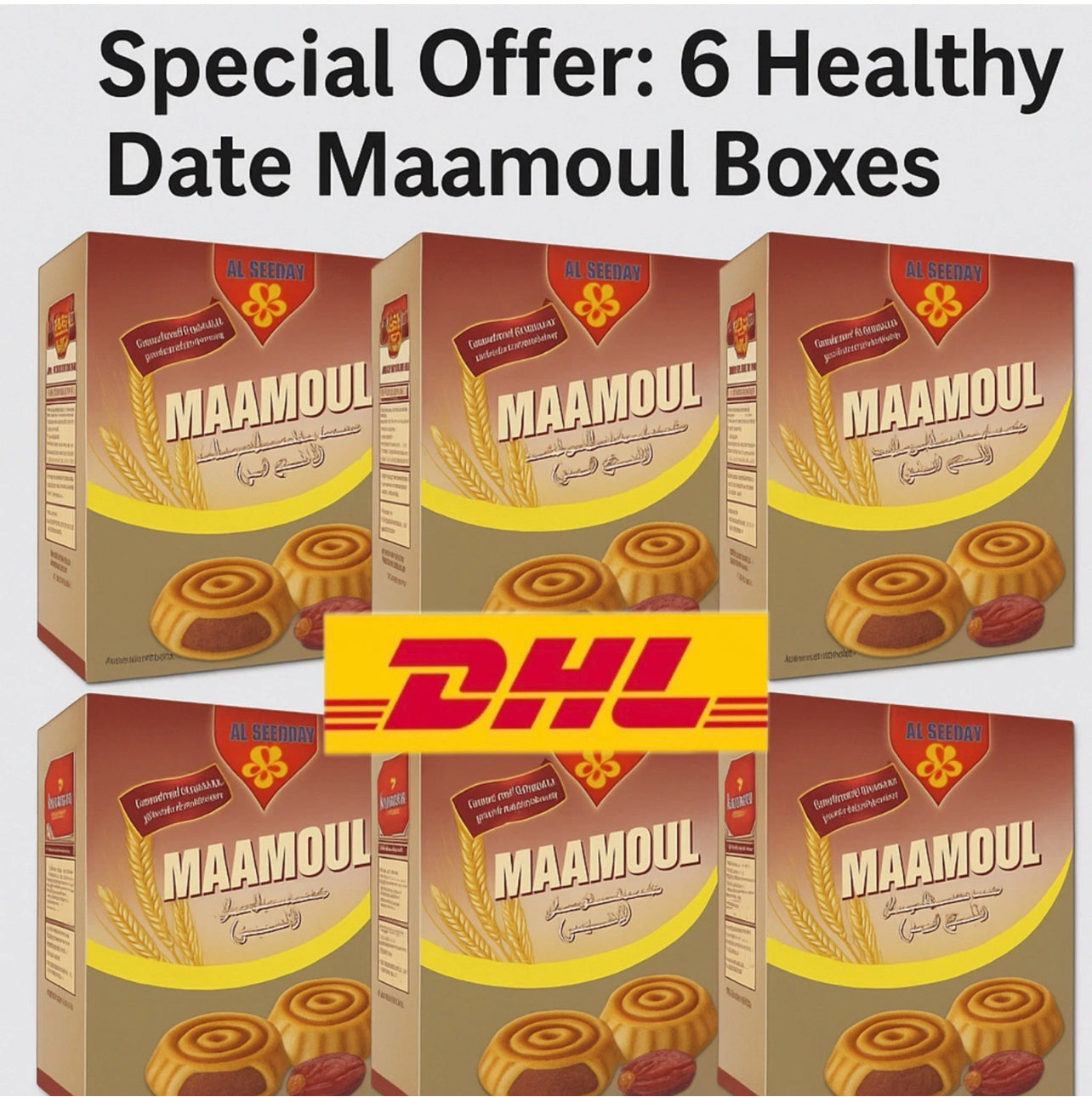 Special Offer: 6 Healthy Date Maamoul Boxes خاص: ٦ عبوات معمول تمر صحي