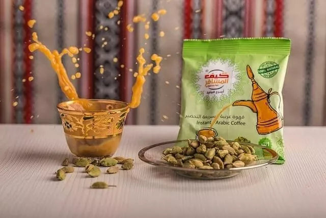 Kif Almosafer Instant Arabic Coffee saffron and cardamom قهوة كيف المسافر قهوة كيف المسافر هيل زعفران تكفى عشر دلات